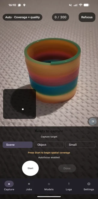 Gaussian Scene Scanner application screenshot